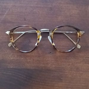 Retro tortoise shell eyeglasses no lenses